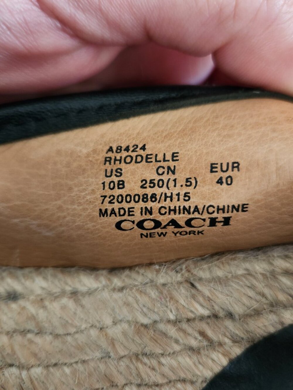 Coach Rhodelle Espadrille Flats in Black (Lambskin) - Picture 5 of 7